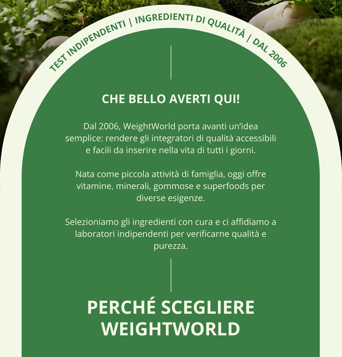 Che bello averti qui! Dal 2006, WeightWorld porta avanti un'idea semplice: rendere gli integratori di qualità accessibili e facili da inserire nella…