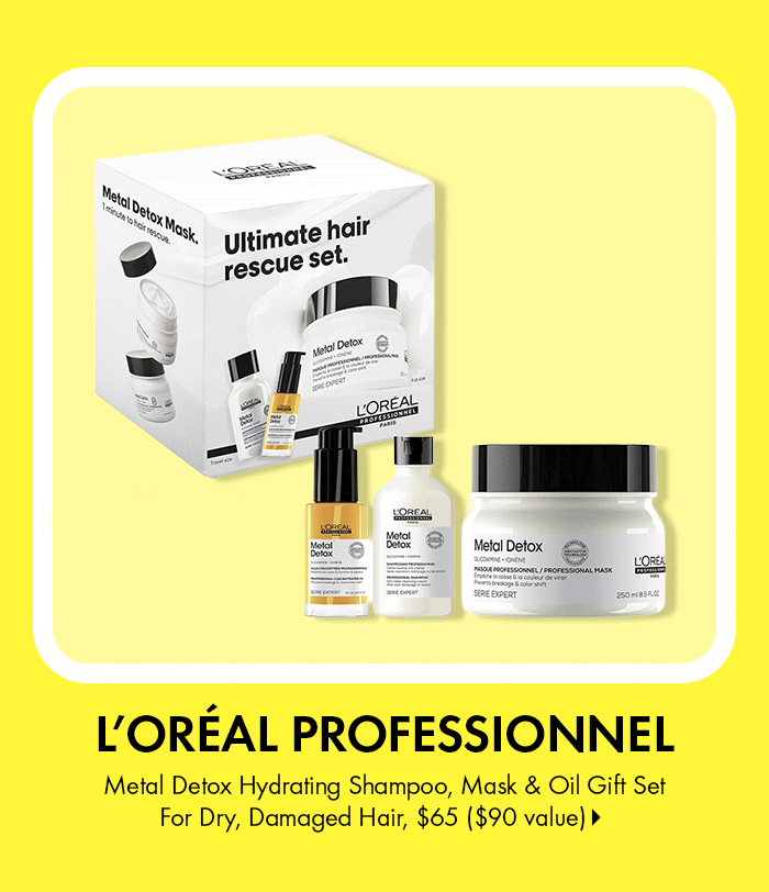 L'Oréal Professionnel Metal Detox Hydrating Shampoo, Mask & Oil Gift Set For Dry, Damaged Hair