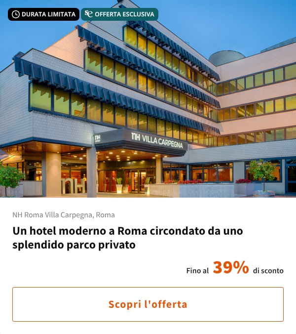 Un hotel moderno a Roma circondato da uno splendido parco privato