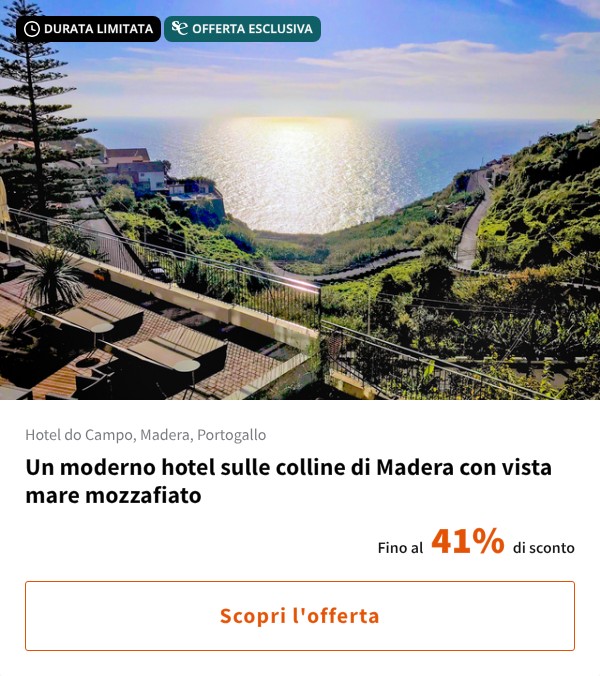 Un moderno hotel sulle colline di Madera con vista mare mozzafiato