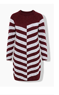 Elegante abito in maglia con motivo a zigzag