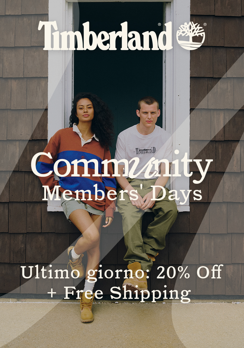 COMMUNITY MEMBERS' DAYS Ultimo giorno: 20% Off + Free Shipping