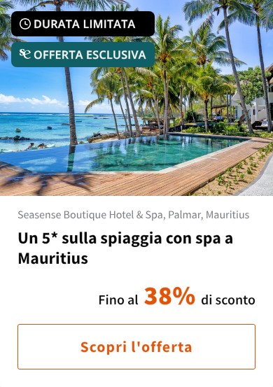 Un 5* sulla spiaggia con spa a Mauritius