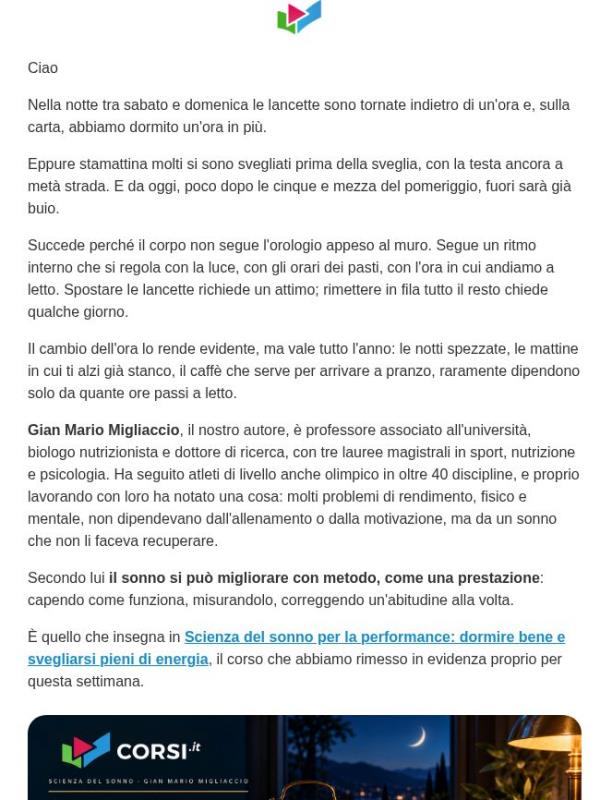 Un'ora di sonno in più (eppure oggi sei stanco?)