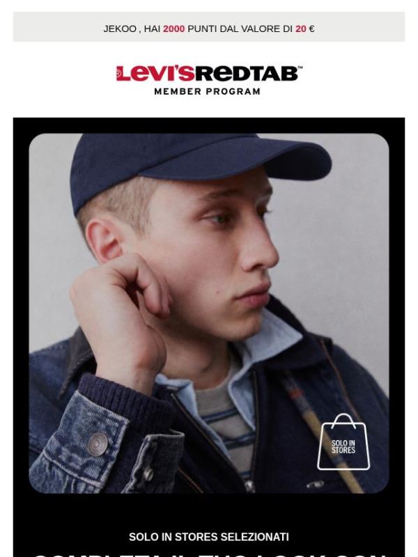 Ricevi un cappellino Levi's® in omaggio con un acquisto in negozio.
