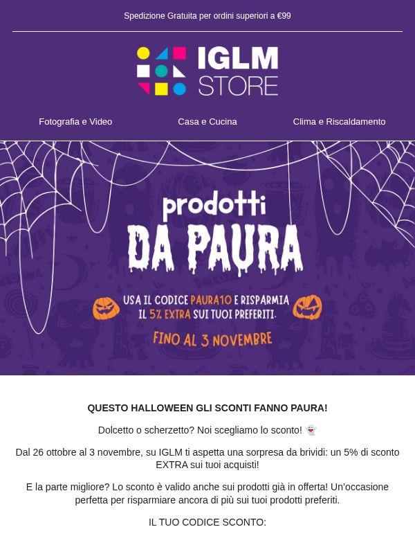 Un Halloween da PAURA! 👻 Per te il 5% di sconto EXTRA
