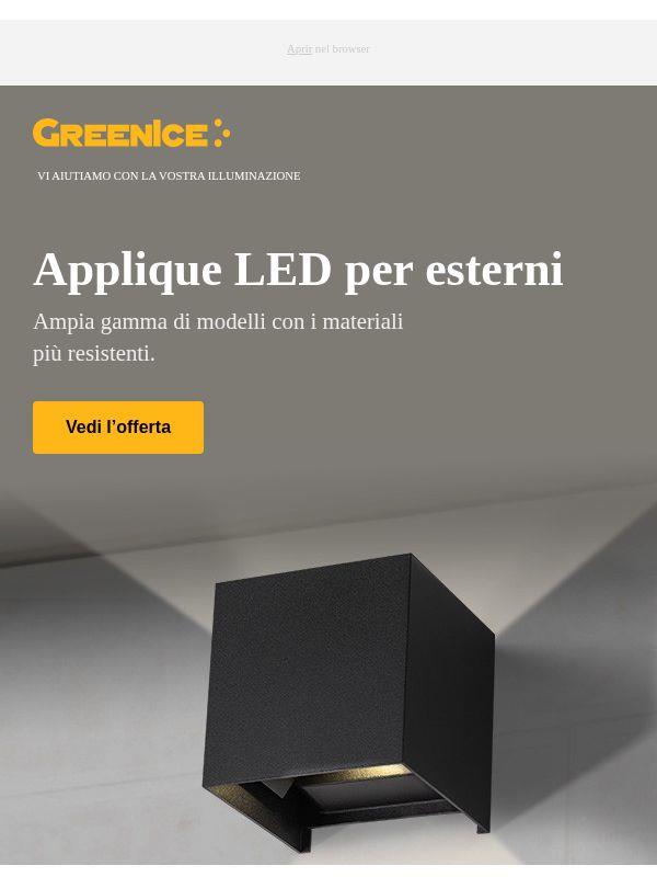 Scopri le nuove Applique da Esterno LED di GreenIce: illuminazione efficiente e design innovativo