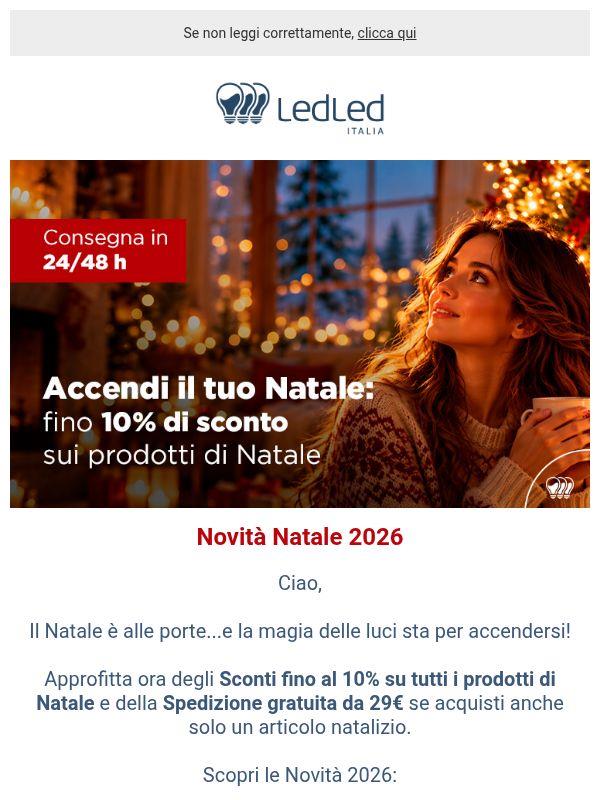 ! Novità Natale 2026: fino al -10% + spedizione gratis da 29€! ✨