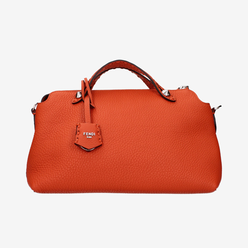 Fendi Handbags Women Leather Orange/Silver