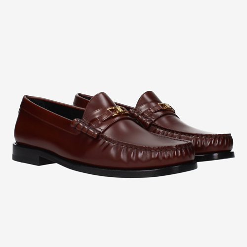 Celine Loafers Men Leather Red/Bordeaux