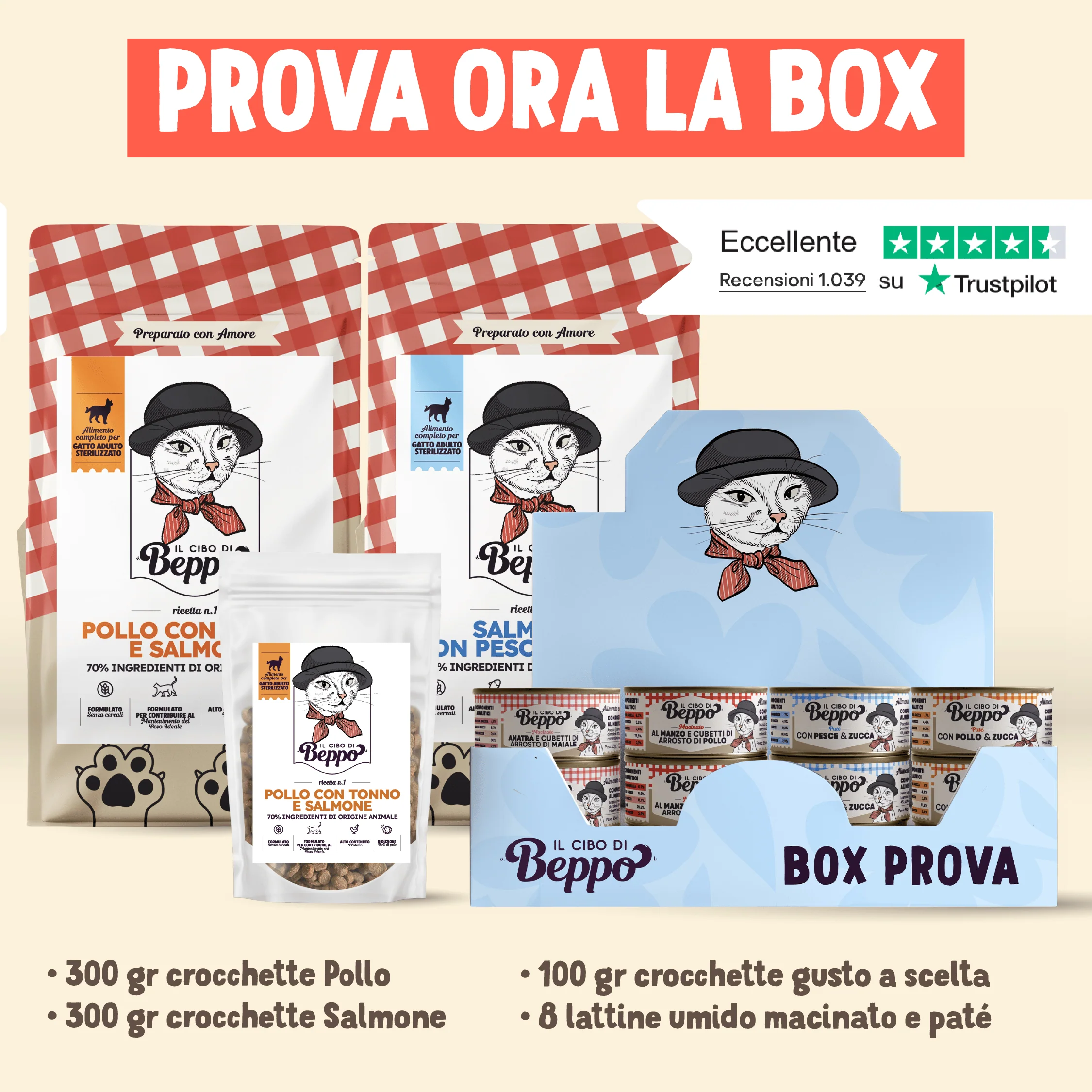 Image of Box Prova Il Cibo di Beppo - Ricette Grain Free - Formulate senza grano e senza glutine - Alimento Completo