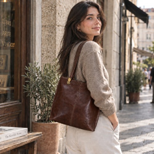 Clotilde Hand-Dyed Leather Convertible Backpack