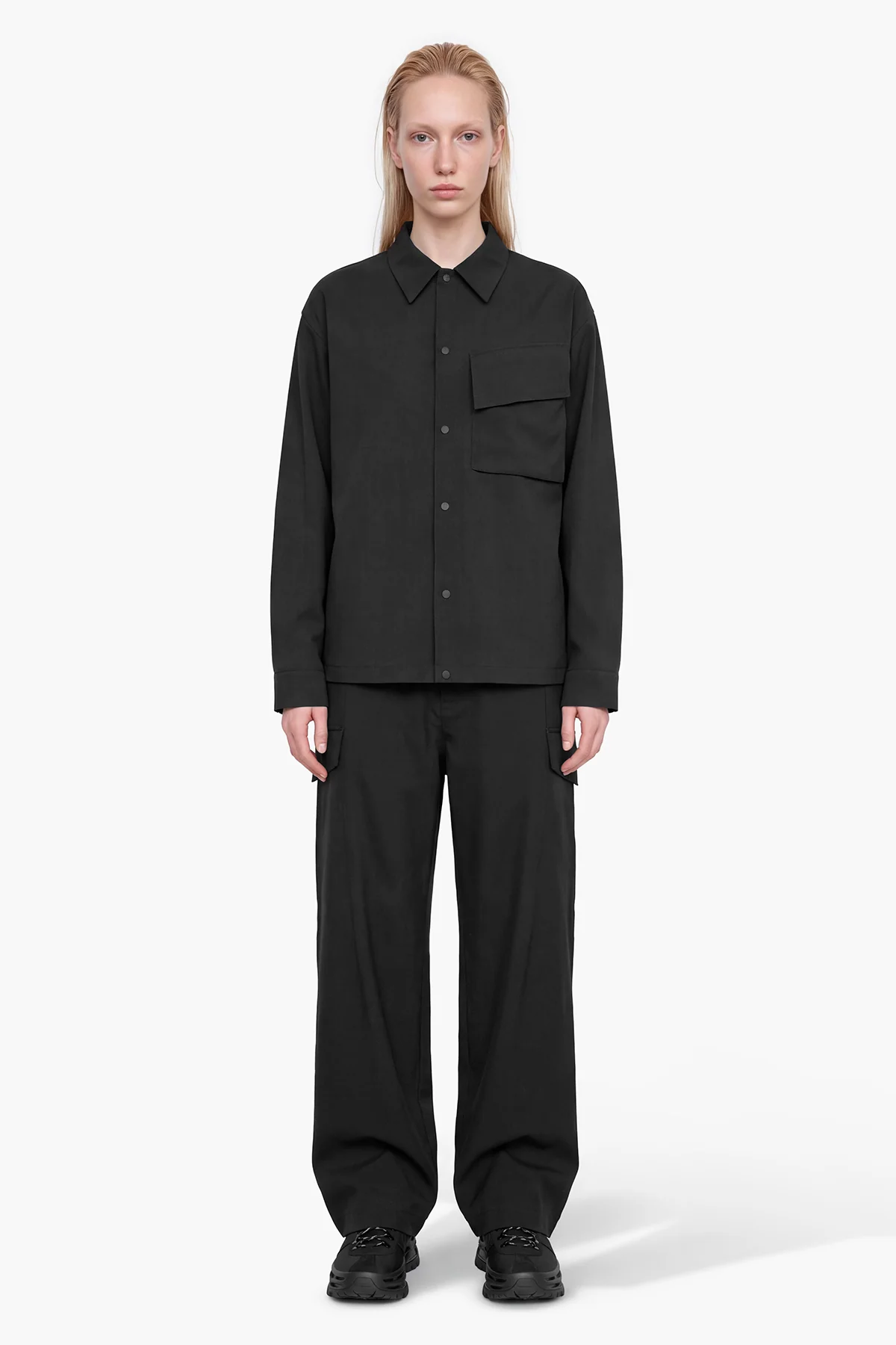 Image of APEX WOOL OVERSHIRT - BLACK