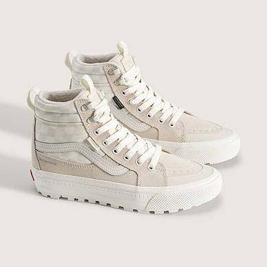 Checkerboard Turtledove White Sk8-Hi Waterproof Insulated Shoe
