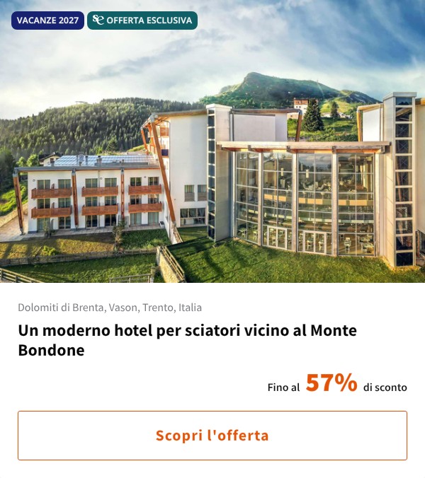 Un moderno hotel per sciatori vicino al Monte Bondone