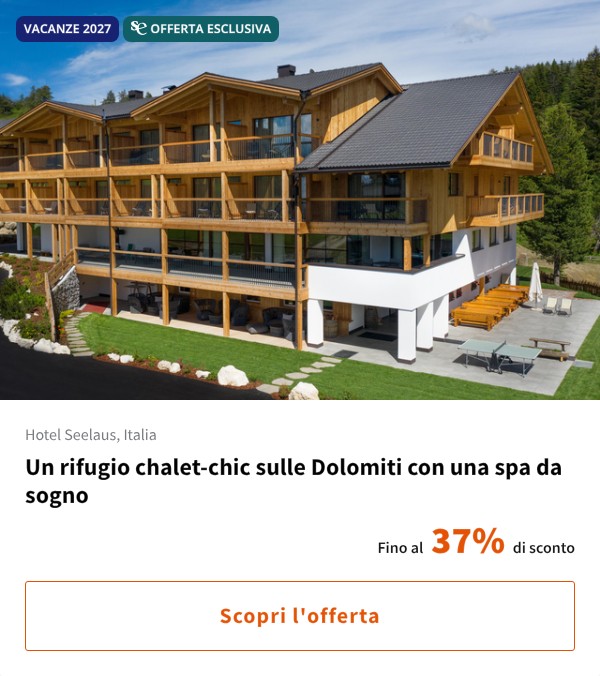 Un rifugio chalet-chic sulle Dolomiti con una spa da sogno
