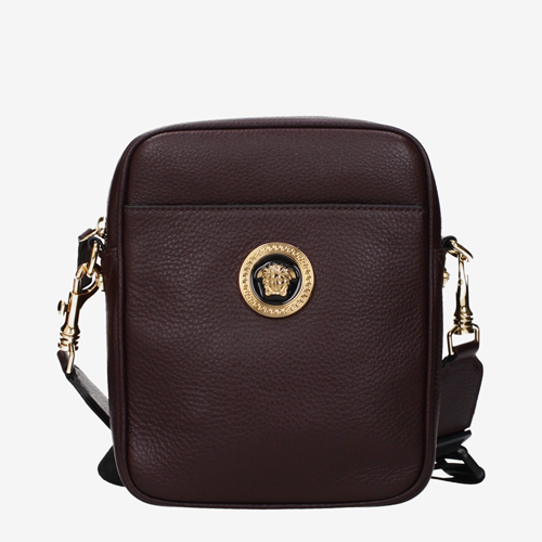 Versace Crossbody Bags Men Leather Violet/Violet Garnet