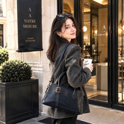 Eugenia Hand-Dyed Leather Dome Satchel
