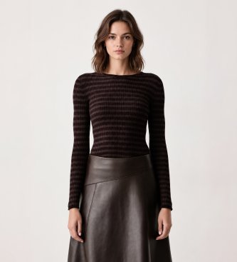 Maglione a righe cioccolato