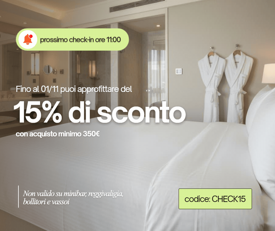 sconto 15% su forniture alberghiere con codice CHECK15