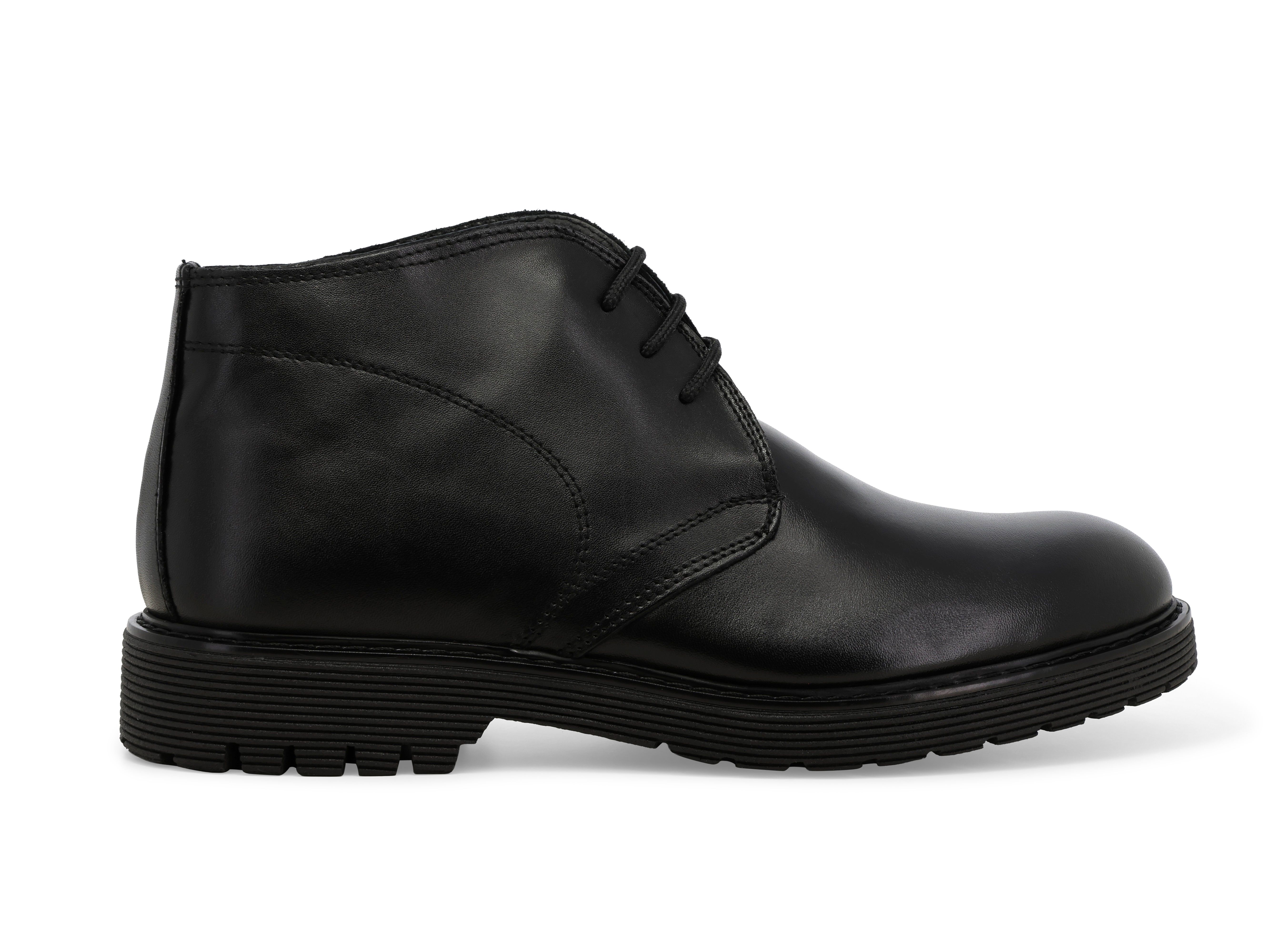 Stivaletto uomo allacciato in pelle nero u0550q
