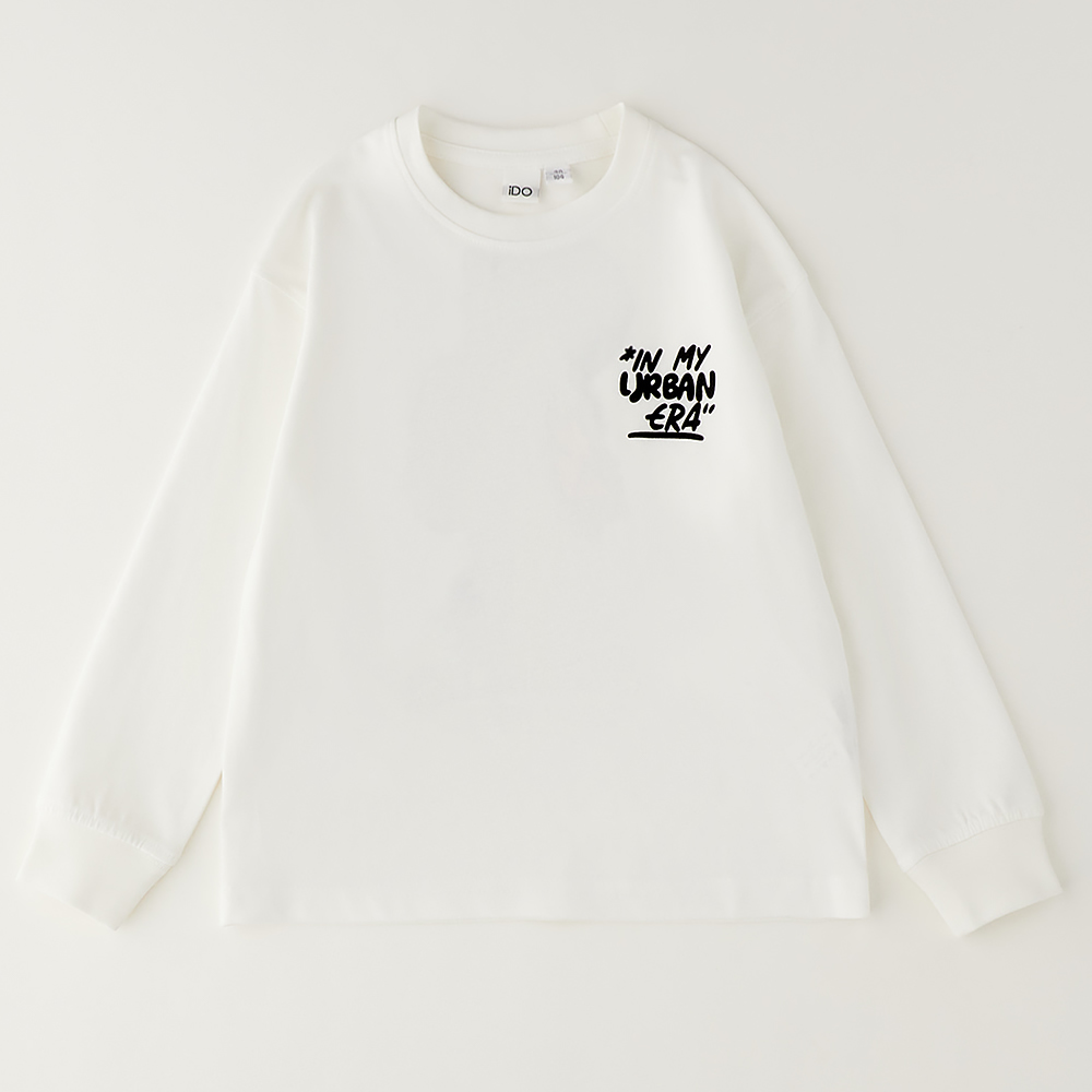 Image of MAGLIA MANICA LUNGA CON SCRITTE 4H244 BAMBINO IDO