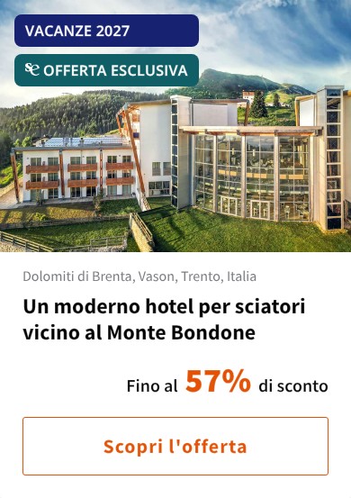 Un moderno hotel per sciatori vicino al Monte Bondone