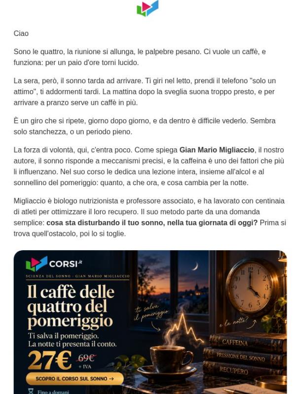 Il caffè delle quattro del pomeriggio