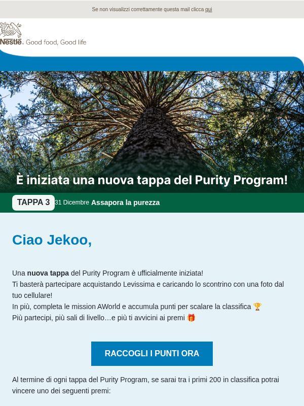 🏆 La nuova tappa del Purity Program è iniziata: conquista i premi!