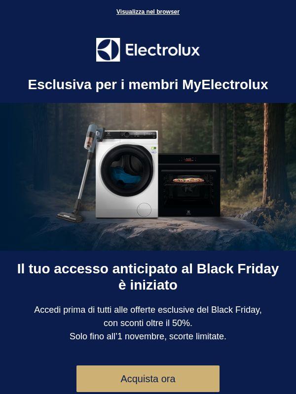 È iniziata la prevendita Black Friday riservata ai membri MyElectrolux