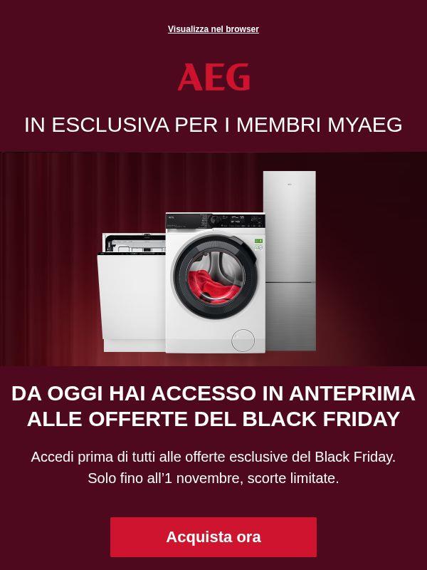 È iniziata la prevendita Black Friday riservata ai membri MyAEG