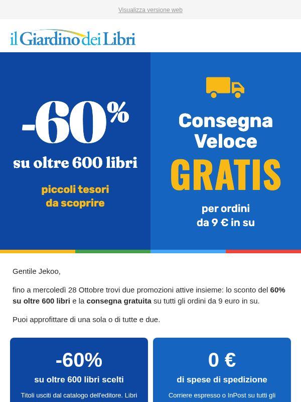 Spedizione GRATIS + incredibile SCONTO del 60% su 600 libri. C'è il tuo?