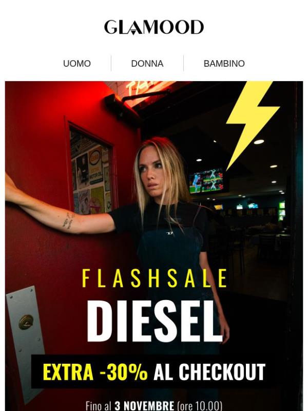 Offerta Flash DIESEL: fino al -65% + EXTRA 30% al checkout