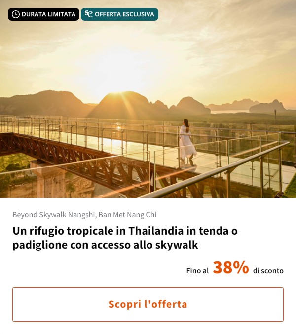 Un rifugio tropicale in Thailandia in tenda o padiglione con accesso allo skywalk