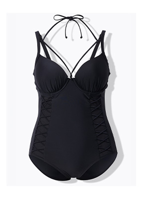 Costume da bagno, coppe morbide con ferretto, halter