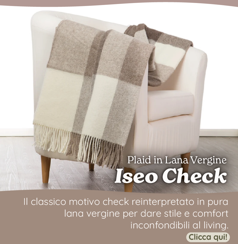 Plaid in Lana Vergine Fantasia Check - Iseo Check