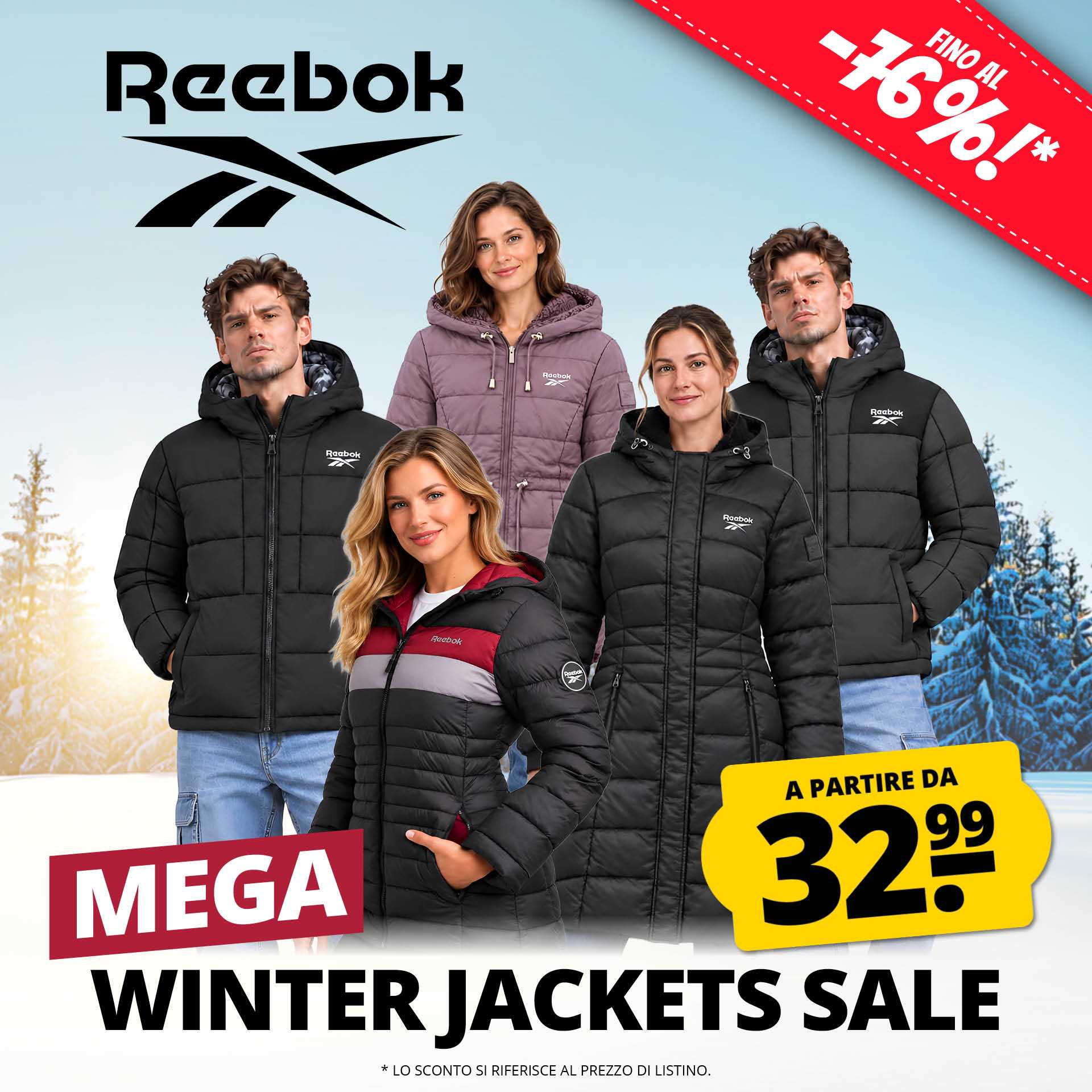 Reebok Herren Puffer Jacken