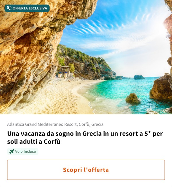 Una vacanza da sogno in Grecia in un resort a 5* per soli adulti a Corfù