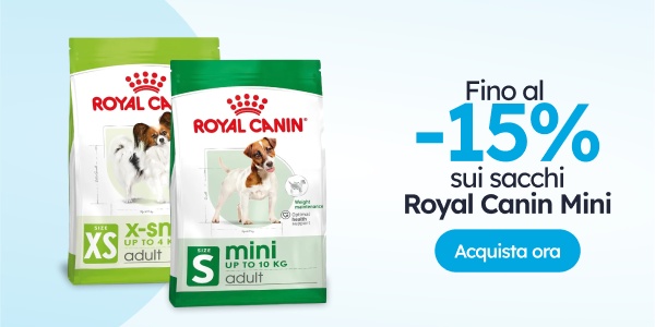 Fino a -15 % sui sacchi Royal Canin Mini.