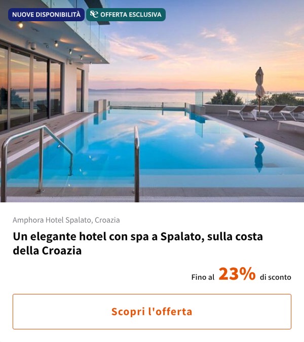 Un elegante hotel con spa a Spalato, sulla costa della Croazia