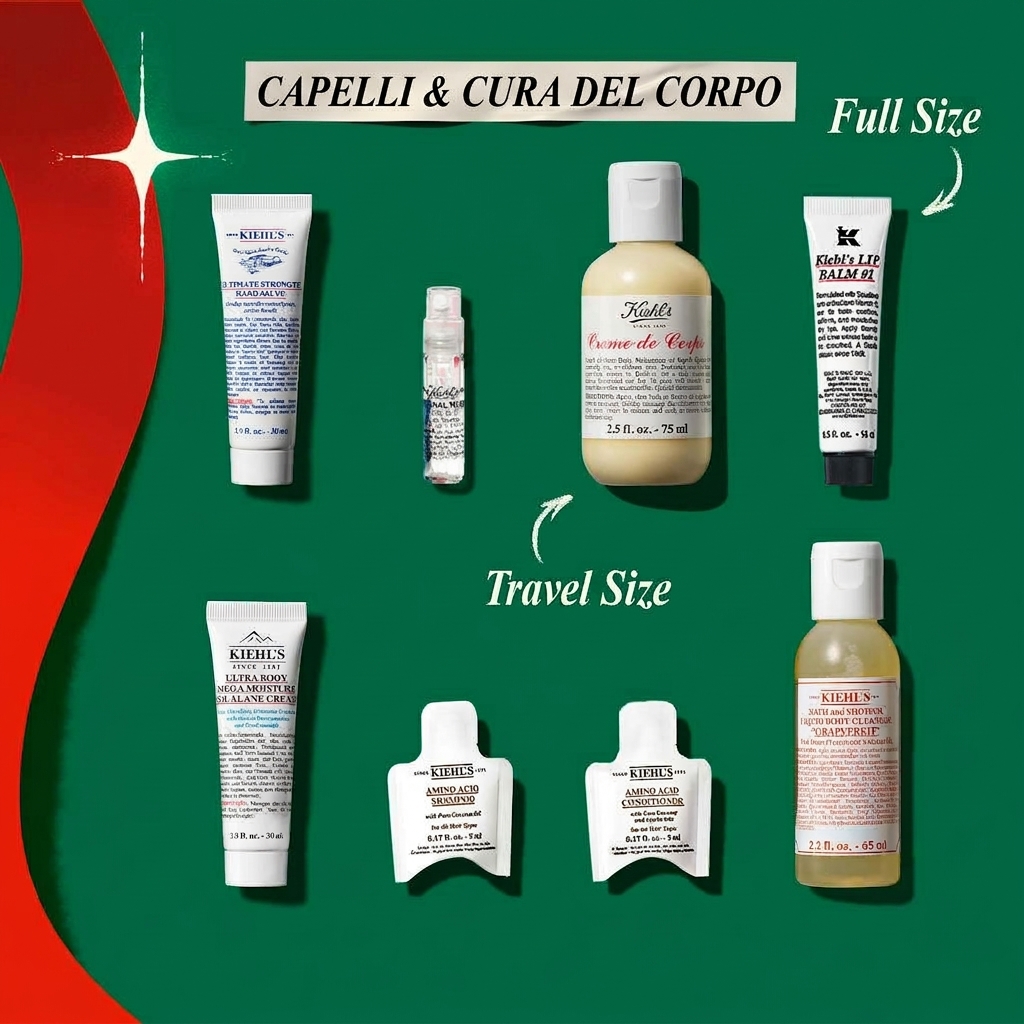 Calendario Avvento Kiehl's 2026 prodotti capelli e cura del corpo presenti