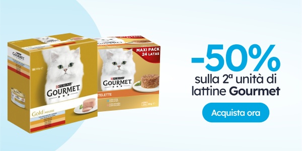 -50 % sulla 2ª unità nelle lattine Gourmet.