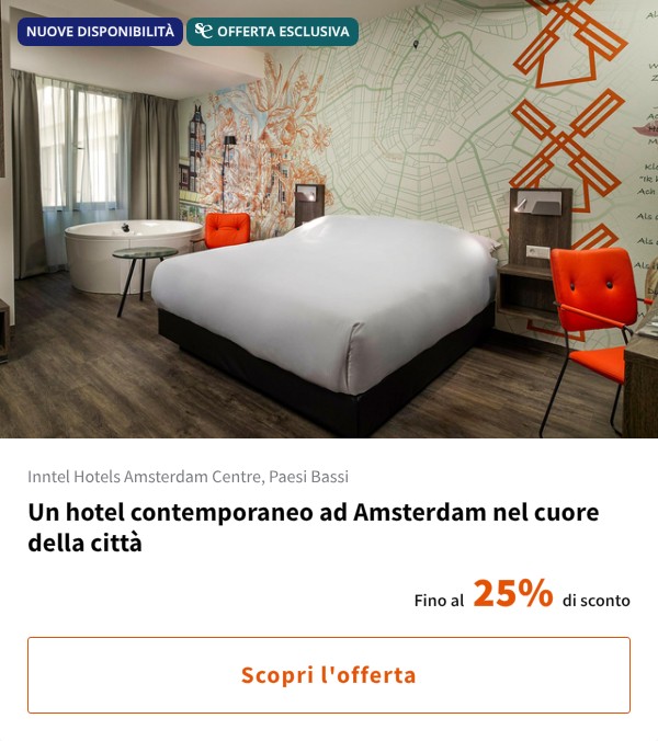 Un hotel contemporaneo ad Amsterdam nel cuore della città