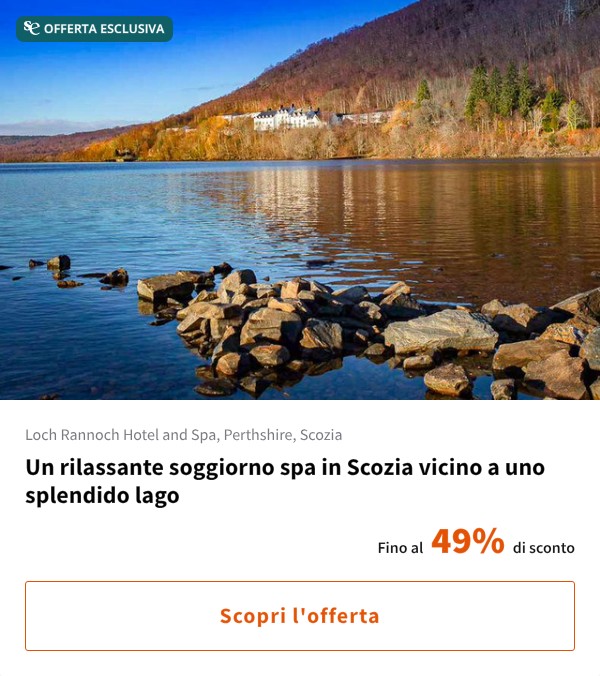 Un rilassante soggiorno spa in Scozia vicino a uno splendido lago