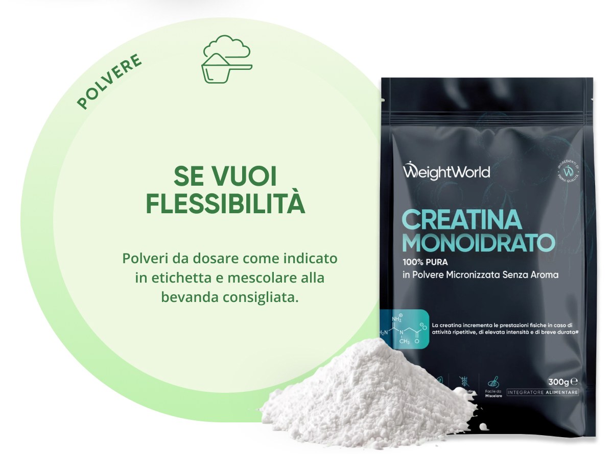Se vuoi flessibilitÀ creatina monoidrato 100% pura in Polvere Micronizzata Senza Aroma