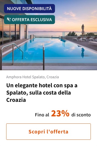Un elegante hotel con spa a Spalato, sulla costa della Croazia