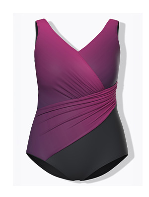 Costume da bagno, sfumatura di colore, coppe morbide, texture, drappeggio