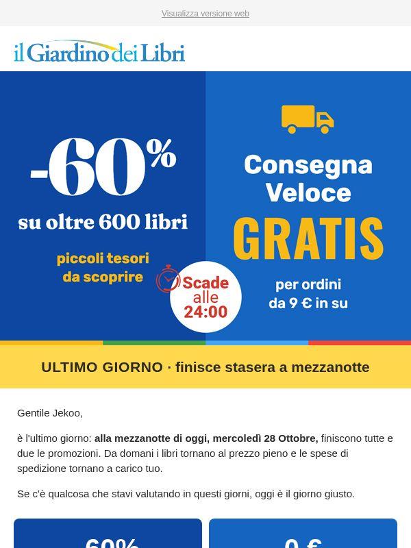 (Ultimo giorno) Spedizione GRATIS + incredibile SCONTO del 60% su 600 libri ⏳