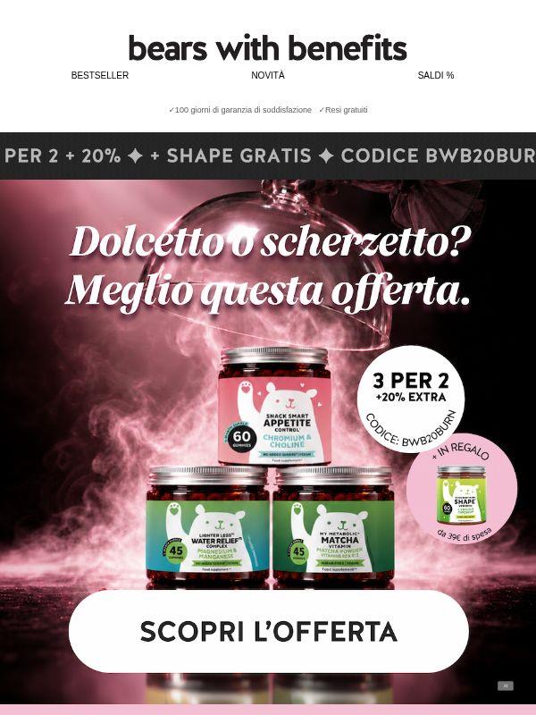 3X2 +20% di sconto + REGALO