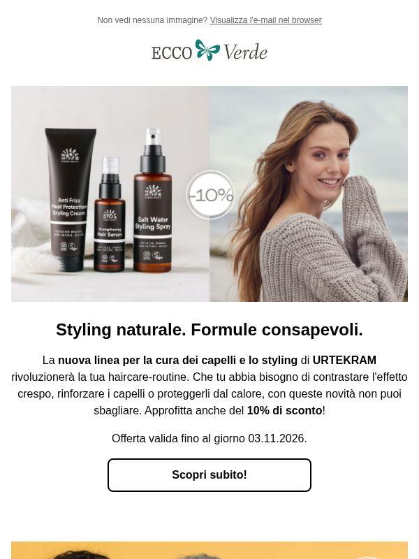 🌱 -10% sulle novità per capelli di URTEKRAM 🌱